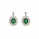 ANTIQUE EMERALD AND DIAMOND EARRINGS - photo 1