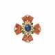 DAVID WEBB MULTI-GEM AND DIAMOND MALTESE CROSS PENDANT BROOCH - Foto 1