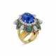SAPPHIRE, EMERALD AND DIAMOND RING - photo 1