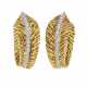 VERDURA DIAMOND AND GOLD 'FEATHER HOOP' EARRINGS - фото 1