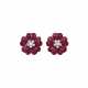 OSCAR HEYMAN & BROTHERS RUBY AND DIAMOND FLOWER EARRINGS - photo 1