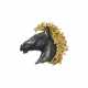 STERLÉ HARDSTONE AND GOLD BROOCH - photo 1