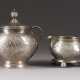 A SILVER CREAM JUG AND A SUGAR BOWL WITH COVER - photo 1