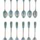 A SET OF TWELVE SILVER AND CLOISONNÉ ENAMEL SPOONS - photo 1