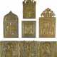A COLLECTION OF FIVE BRASS ICONS INCLUDING IMAGES OF THE MOTHER OF GOD AND A TRIPTYCH - photo 1