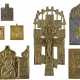 A COLLECTION OF SEVEN BRASS ICONS DEPICTING CRUCIFIX, IMAGES OF THE MOTHER OF GOD AND 'DO - photo 1