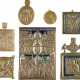 A COLLECTION OF SEVEN BRASS ICONS DEPICTING IMAGES OF THE MOTHER OF GOD AND ST. NICHOLAS - photo 1