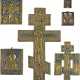 A COLLECTION OF SIX BRASS ICONS DEPICTING CRUCIFIXES, CHRIST OF SMOLENSK AND ST. NICHOLAS - photo 1