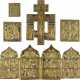 A COLLECTION OF FIVE BRASS ICONS DEPICTING CRUCIFIX AND LITURGICAL FEASTS - photo 1