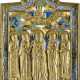 A BRASS AND ENAMEL ICON SHOWING STS. MODESTUS, BLASIUS, NIL, - photo 1