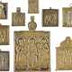 A COLLECTION OF NINE BRASS ICONS DEPICTING SELECTED SAINTS - photo 1