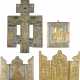 A COLLECTION OF FOUR BRASS ICONS DEPICTING CRUCIFIX AND ST. NICHOLAS - photo 1