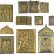 A COLLECTION OF NINE BRASS ICONS INCLUDING IMAGES OF CHRIST, SELECTED SAINTS, LITURGICAL - фото 1