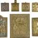 A COLLECTION OF SEVEN BRASS ICONS DEPICTING SELECTED SAINTS - photo 1