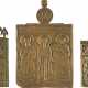 A COLLECTION OF THREE BRASS ICONS DEPICTING THE PROTECTING VEIL (POKROV) AND SELECTED - photo 1