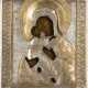 AN ICON SHOWING THE VLADIMIRSKAYA MOTHER OF GOD WITH OKLAD - photo 1