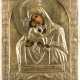 AN ICON SHOWING THE 'POCHAEVSKAYA' MOTHER OF GOD WITH A SILVER-GILT OKLAD - photo 1