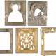 FIVE OKLADS AND BASMAS OF ICONS SHOWING PORTAITS OF THE MOTHER OF GOD AND ST. JOHN - фото 1