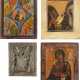 FOUR SMALL ICONS SHOWING PORTRAITS OF THE MOTHER OF GOD AND THE NATIVITY OF CHRIST - photo 1