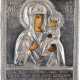 A SMALL ICON SHOWING THE MOTHER OF GOD 'SURETY OF SINNERS' WITH A SILVER OKLAD - photo 1