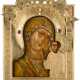 A VERY FINE AND LARGE ICON SHOWING THE KAZANSKAYA MOTHER OF GOD WITH RIZA - photo 1