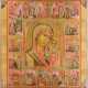 A FINE, LARGE AND VERY RARE ICON SHOWING THE KAZANSKAYA MOTHER OF GOD WITHIN A SURROUND - фото 1