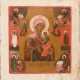 AN ICON SHOWING THE MOTHER OF GOD OF THE PASSION AND THE FOUR EVANGELISTS - фото 1