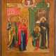 AN ICON SHOWING THE APPEARANCE OF THE MOTHER OF GOD TO ST. SERGEY OF RADONEZH - фото 1