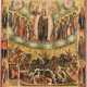 A RARE ICON SHOWING THE MOTHER OF GOD 'JOY TO ALL WHO GRIEVE' AND THE CORONATION OF THE - фото 1