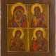A QUADRI-PARTITE ICON SHOWING IMAGES OF THE MOTHER OF GOD - photo 1