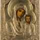 A SMALL ICON SHOWING THE KAZANSKAYA MOTHER OF GOD WITH OKLAD - photo 1