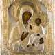 AN ICON SHOWING THE SMOLENSKAYA MOTHER OF GOD WITH OKLAD - photo 1