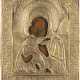 AN ICON SHOWING THE VLADIMIRSKAYA MOTHER OF GOD WITH OKLAD - фото 1