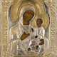 A SMALL ICON SHOWING THE TIKHVINSKAYA MOTHER OF GOD WITH OKLAD - photo 1