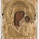 AN ICON SHOWING THE KAZANSKAYA MOTHER OF GOD WITH OKLAD - фото 1