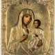 AN ICON SHOWING THE IVERSKAYA MOTHER OF GOD WITH OKLAD - photo 1