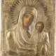 A SMALL ICON SHOWING THE KAZANZKAYA MOTHER OF GOD WITH OKLAD - фото 1