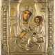 A SMALL ICON SHOWING THE TIKHVINSKAYA MOTHER OF GOD WITH OKLAD - фото 1