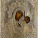 A SMALL ICON SHOWING THE KAZANSKAYA MOTHER OF GOD WITH OKLAD - фото 1