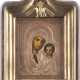 AN ICON SHOWING THE KAZANSKAYA MOTHER OF GOD WITH OKLAD WITHIN KYOT - photo 1