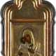 AN ICON SHOWING THE VLADIMIRSKAYA MOTHER OF GOD WITH OKLAD WITHIN KYOT - фото 1