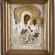 AN ICON SHOWING THE TIKHVINSKAYA MOTHER OF GOD WITH OKLAD WITHIN KYOT - фото 1
