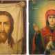 A LARGE PROCESSIONAL ICON SHOWING THE MOTHER OF GOD OF THE SIGN AND THE MANDYLION - photo 1