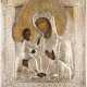 AN ICON SHOWING THE IERUSALIMSKAYA MOTHER OF GOD WITH OKLAD - фото 1