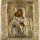 A SMALL ICON SHOWING THE VLADIMIRSKAYA MOTHER OF GOD WITH OKLAD - фото 1