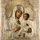 AN ICON SHOWING THE TIKHVINSKAYA MOTHER OF GOD WITH OKLAD - фото 1