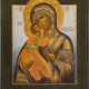 A VERY FINE ICON SHOWING THE VLADIMIRSKAYA MOTHER OF GOD - фото 1