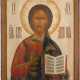 A MONUMENTAL DATED ICON SHOWING CHRIST PANTOKRATOR FROM A CHURCH ICONOSTASIS - photo 1