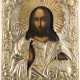 AN ICON SHOWING CHRIST THE SAVIOUR WITH OKLAD - photo 1