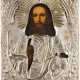 AN ICON SHOWING CHRIST THE SAVIOUR WITH OKLAD - photo 1
